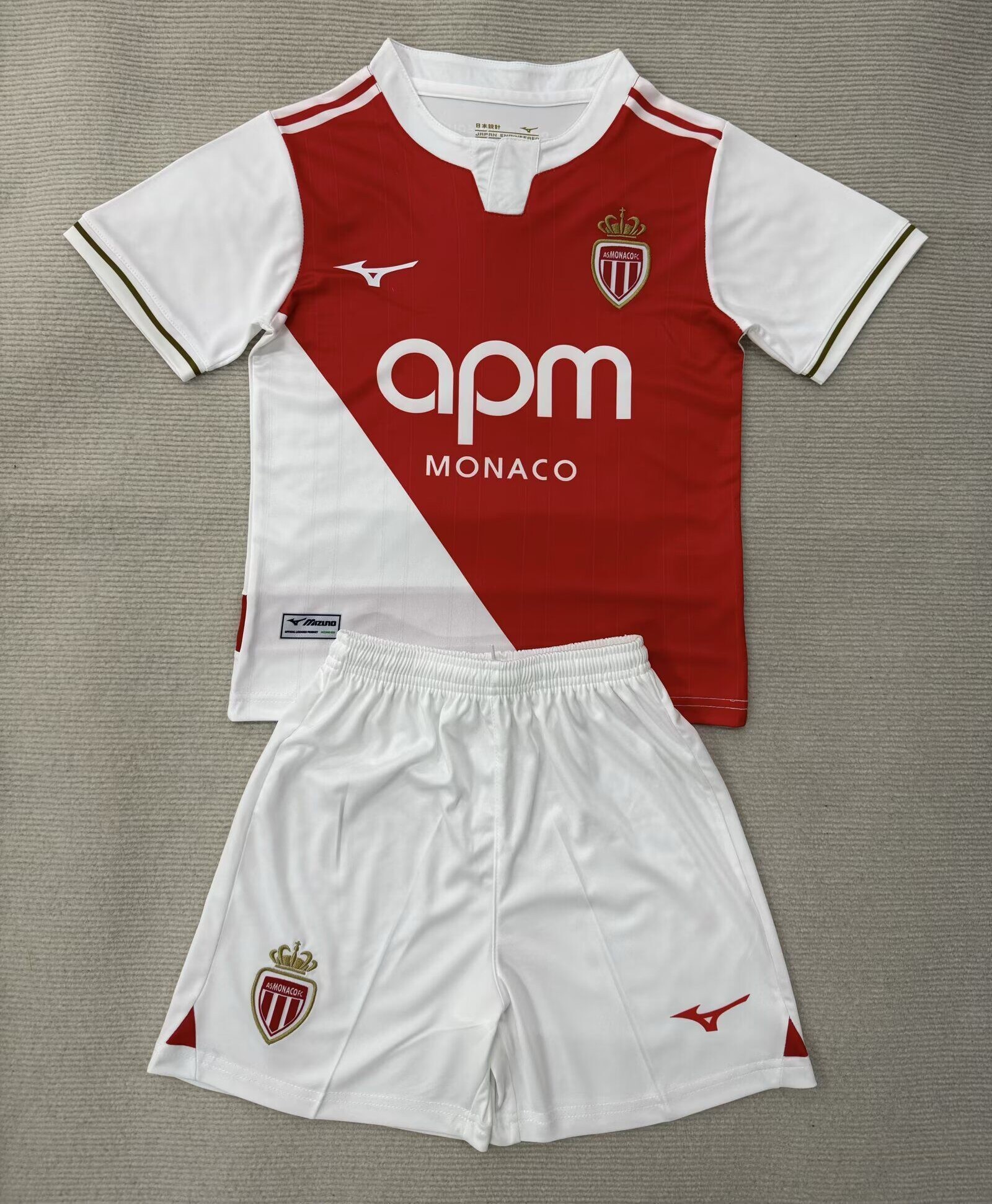 Kids-Monaco 25/26 Home Soccer Jersey